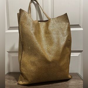 Minor History Leather Metallic Gold Large tote Bag